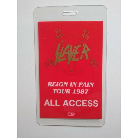 Slayer Backstage Pass 1987 Reign In Pain Tour Laminated Metal Hard Rock Music - Picture 2 of 2